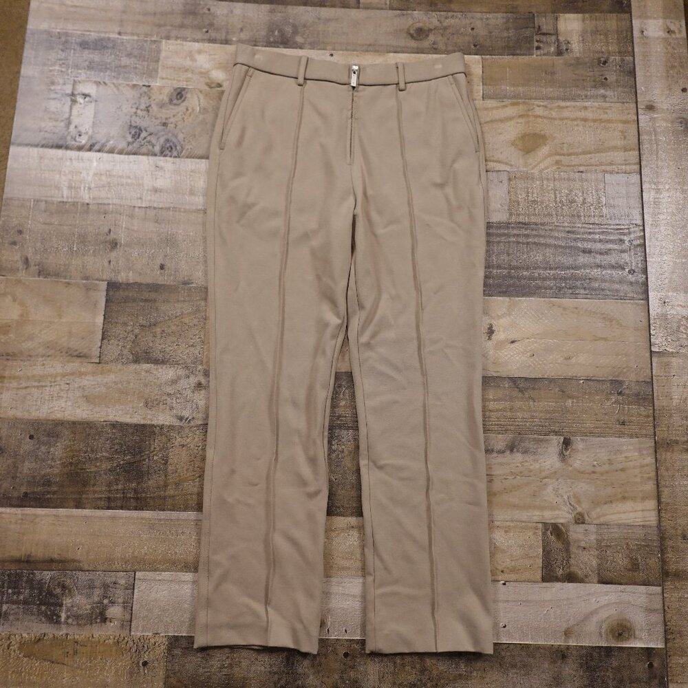 Helmut Lang Tapered Dress Pants Women’s Size 12 Tan Minimalist Designer